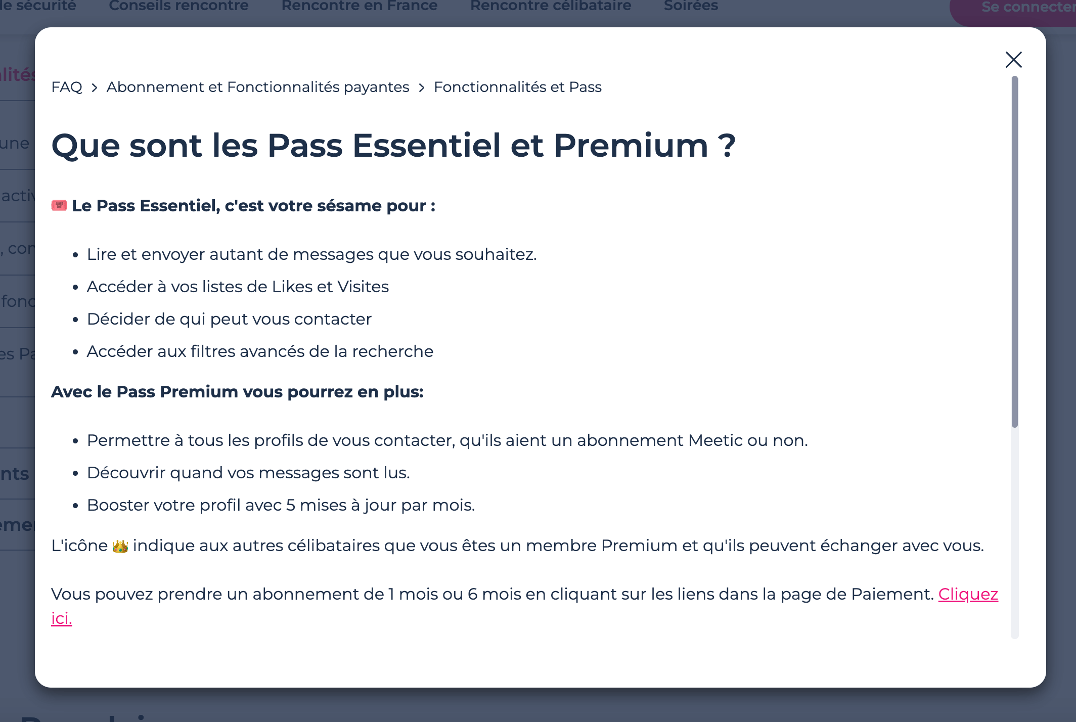 l'abonnement essentiel ou l'abonnement premium meetic sites de rencontre pour plus de chances de faire des rencontres